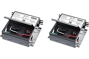 B4U (2 Pieces) 60W Dimmable LED Driver 12V with Junction Box,Triac ELV/MLV LED Transformer Compatible with Lutron&Leviton Switches,Dimmable Power Supply for Indoor/Outdoor Lights,UL&FCC-Listed