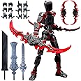 apcute (Assembly Completed) T13 Action Figure, 5.5 Inch 3D Printed Multi-Jointed Movable Dummy 13 Toy,Dummy 13 Robot Action Figure with Lots of Weapons, Black Red