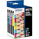 Epson 812 DURABrite Ultra Ink High Capacity Black & Color Cartridge Combo Pack (T812XL-XCS) Works with Workforce Pro WF-7310 ,7820, 7840, EC-C7000
