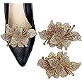 2Pcs Fabric Stereoscopic Flower 3.54*2.44inch Rhinestones Shoe Decoration Clip Shoe Decorative Accessories Metal Back Buckle Shoe Decoration Clips for Women Sandals High Heel Flat Wedding Party Daily Life