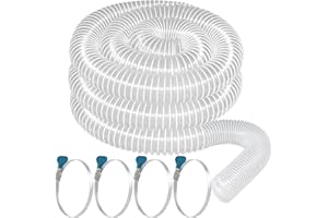 QUCSHIP Heavy PVC Dust Collection Hose 2 1/2" x 20', Puncture Resistant PVC Dust Collection Hose with Carbon Steel Wire Coil for Woodworking, Workshops, Dust Collectors