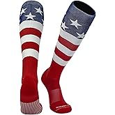 Mk Socks USA Flag Navy White Red Stars & Stripes Knee-High Long Sports Socks