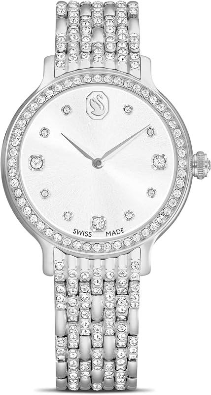 Imber Orologio, con Cristalli Cry, Swiss Made, Meccanismo al Quarzo, Impermeabile Fino a 50 m, Finitura in Acciaio Inossidabile, 31 x 31 mm, 8 mm, 14,3-16,6 cm, 1,4 cm
