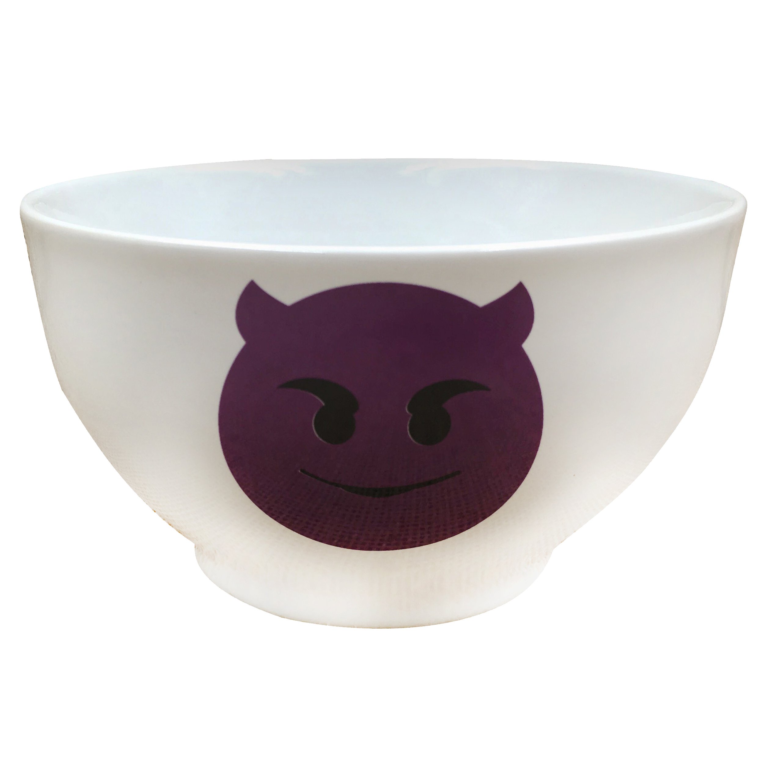 Emoticonworld Emoticon Stoneware Devil Bowl, White, 14 cm