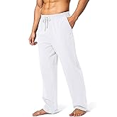 Pudolla Men's Cotton Yoga Sweatpants Athletic Lounge Pants Open Bottom Casual Jersey Pants for Men with Pockets
