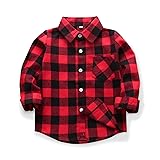 OCHENTA Toddler Boys' Girls Long Sleeve Button Down