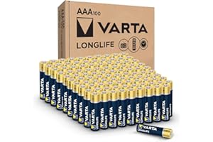 VARTA Longlife AAA Batteries (100 Pack), Alkaline Triple A Battery