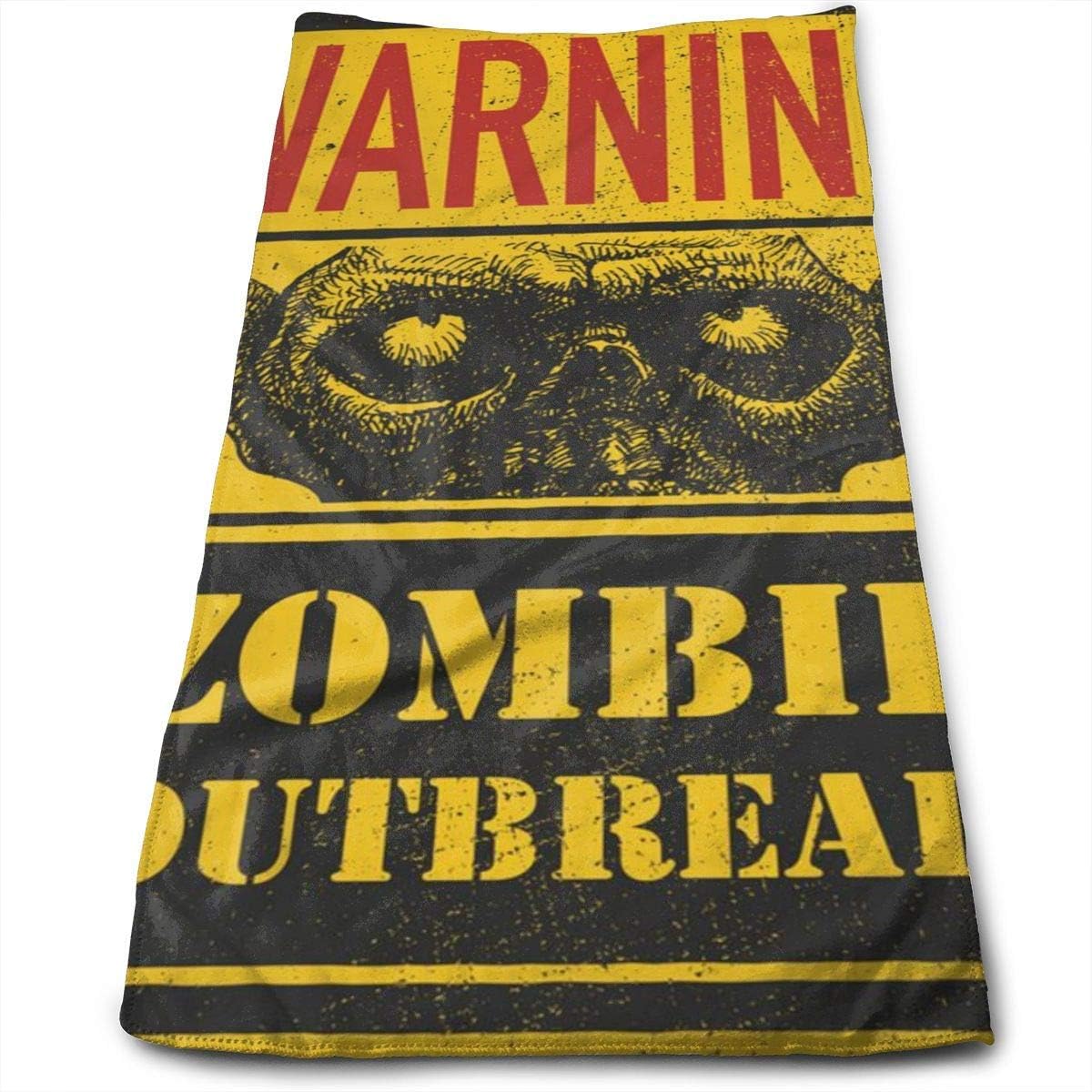 YOWAKi Zombie Outbreak Warning Cool Clean Towels Polyester Microfiber Super Absorbent Car Wash Towel Kitchen Dish Towels Wash Cloth Car Household Pet Bath Towel 12" X 27.5"