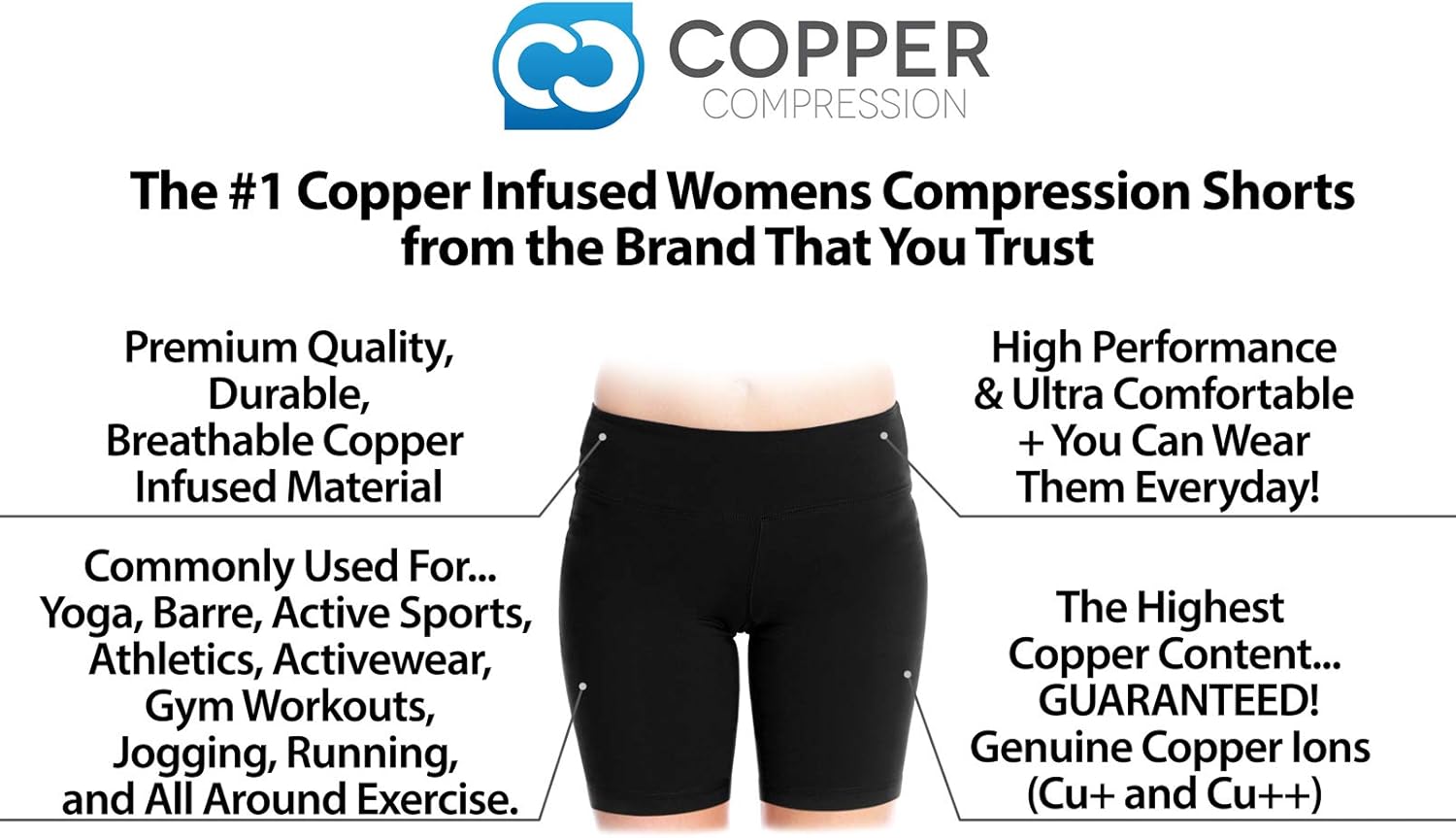 copper fit women's shorts
