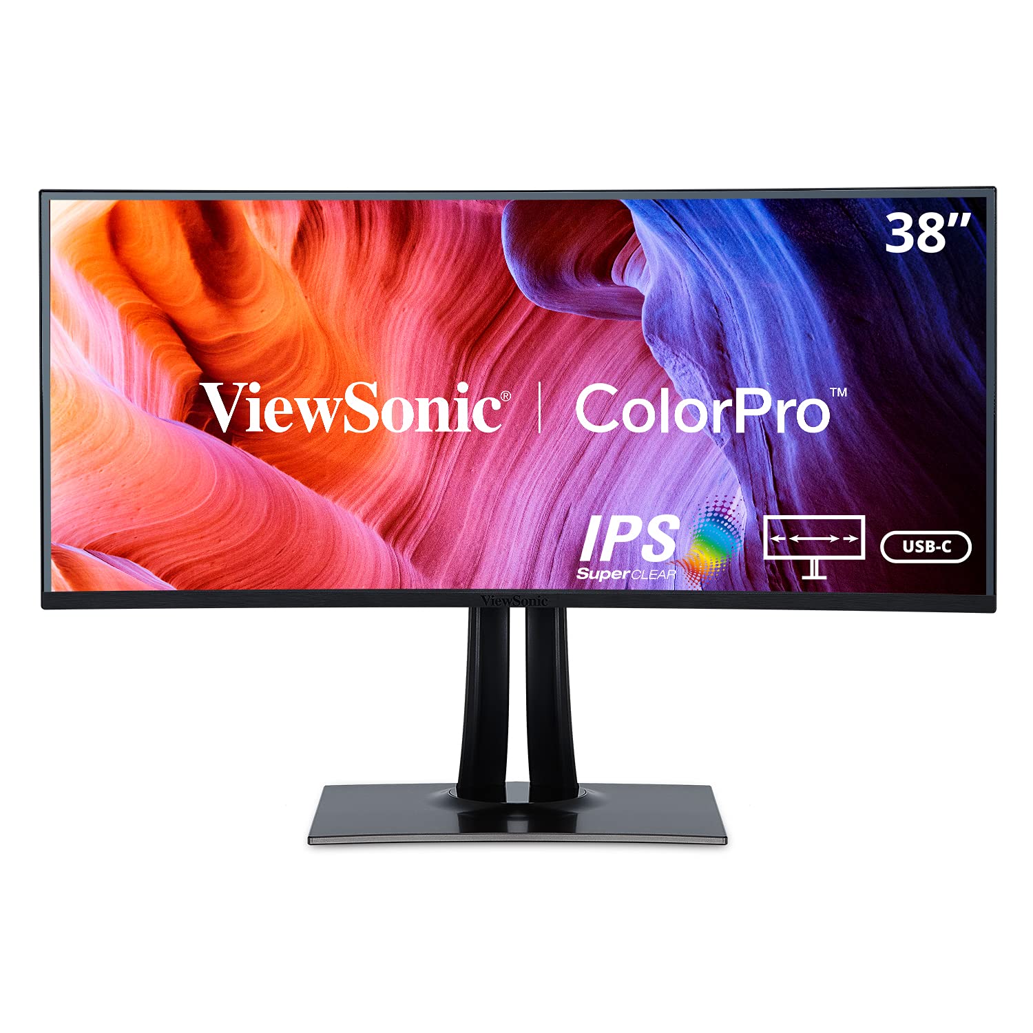 ViewSonic VP3881 38-inch WQHD+ IPS Curved Professional Monitor with 100% sRGB, Delta E<2, Hardware Calibration, HDR10 support, USB Type-C, HDMI, DisplayPort for Graphic Design, Photo & Video Editing