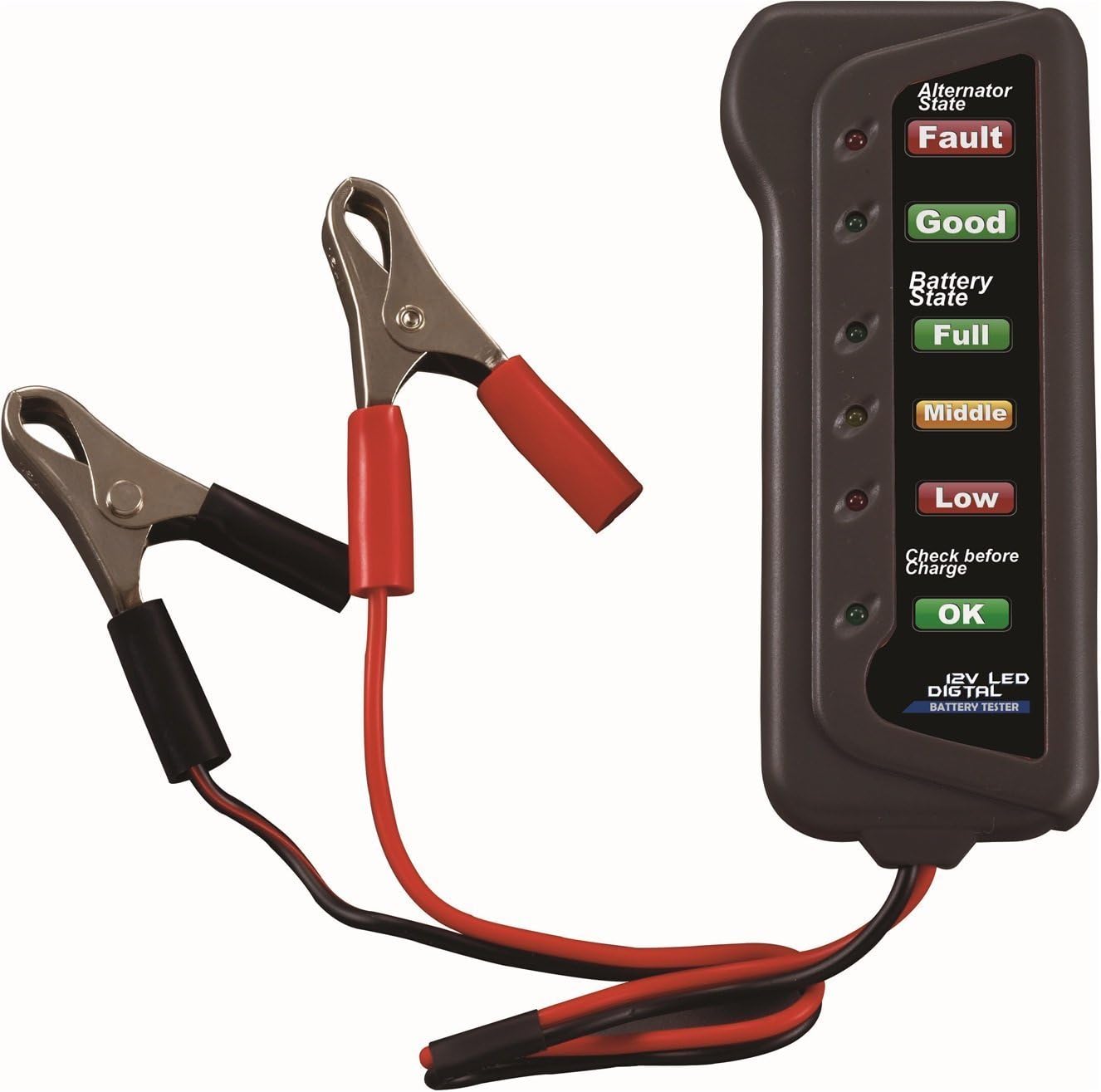 AUGOCOM Tirol 12 Volt Auto Battery and Alternator Tester with LED Car Battery Tester