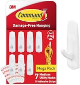 Command Utility Hooks Medium 7 Hooks 10 Strips White 1.3kg Holding Power