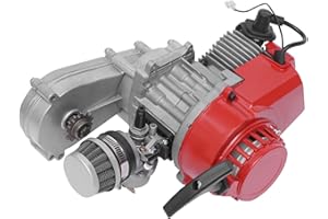AHULIN 49CC 2 Stroke Big Bore Pocket Bike Engine,Hand Pull Start Single Cylinder Air Cooled Petrol Gas Motor Engine Kit for 49cc 2 Stroke Pocket Bike, Mini Dirt Bike, ATV or Scooter.