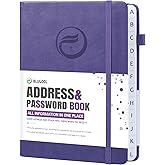 Address Book with Alphabetical Tabs, Hardcover Password Book, Address Organizer Keep Track of Phone Numbers, Special Days, Bi