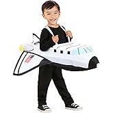Toddler Ride-On Space Rocket Costume | Aircraft Outfit with Adjustable Straps and Printed Shuttle Design