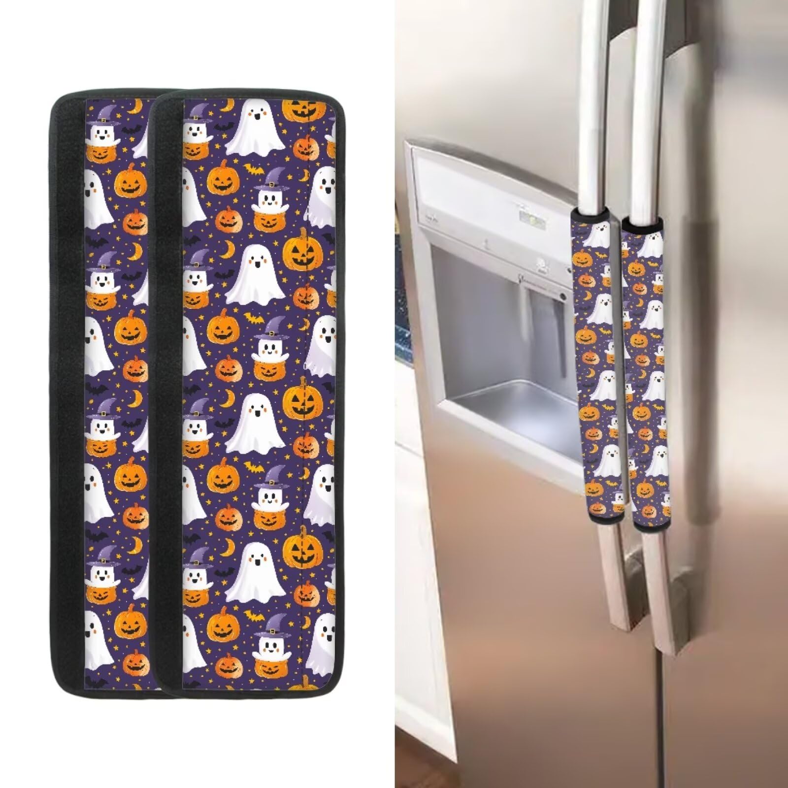 ASQVTIFE Halloween Fridge Handle Covers Set of 2