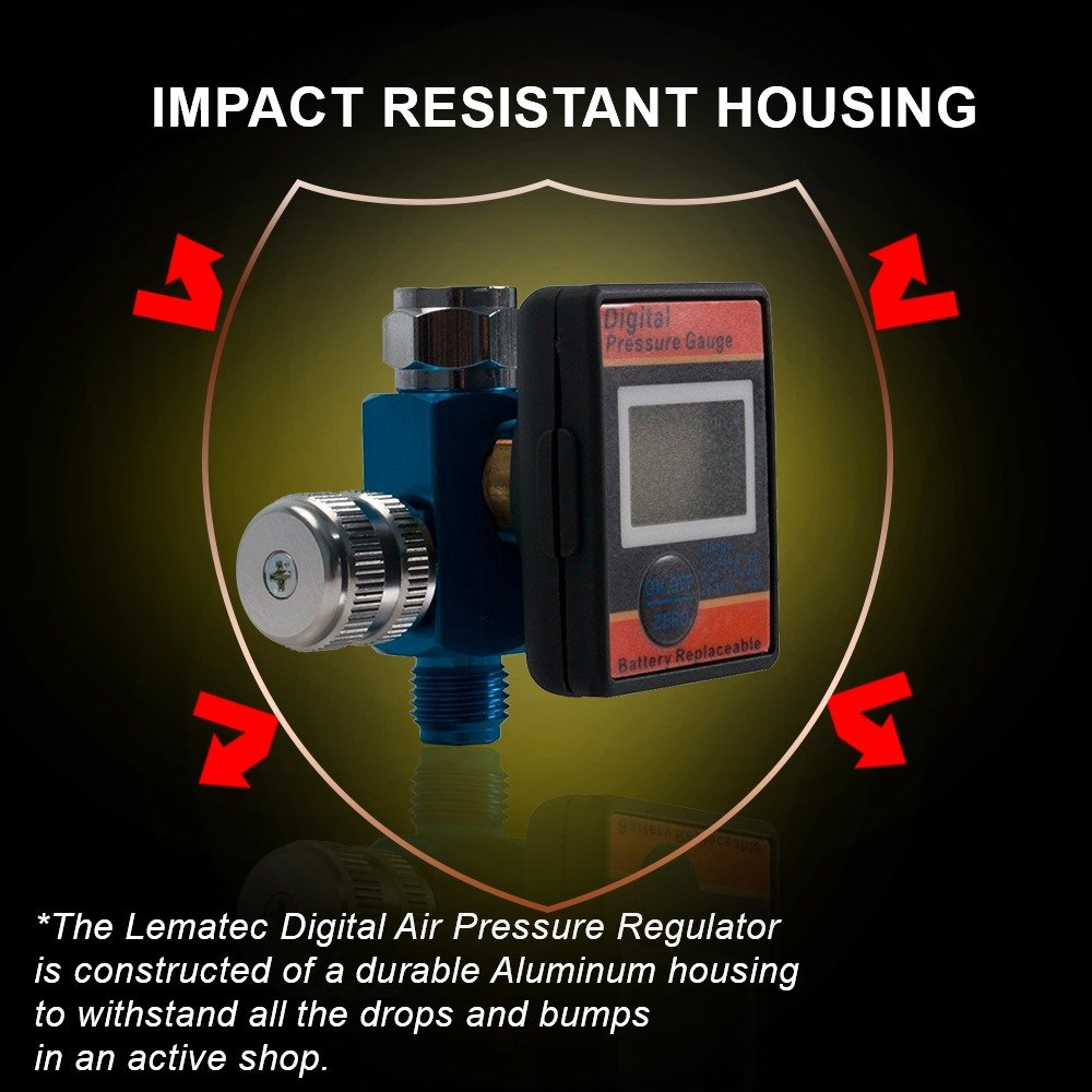 Lematec Air Flow Regulator with Digital Pressure Gauge Automotive Tyres & Rims