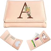 Girls Wallet,Small Wallet for Women,Kids Wallets for Girls,Christmas Gifts,Cute Small Leather Pocket Wallet for Women,Christmas Birthday Gifts for Women Mom Grandma Daughter Initial A (Baby Pink)