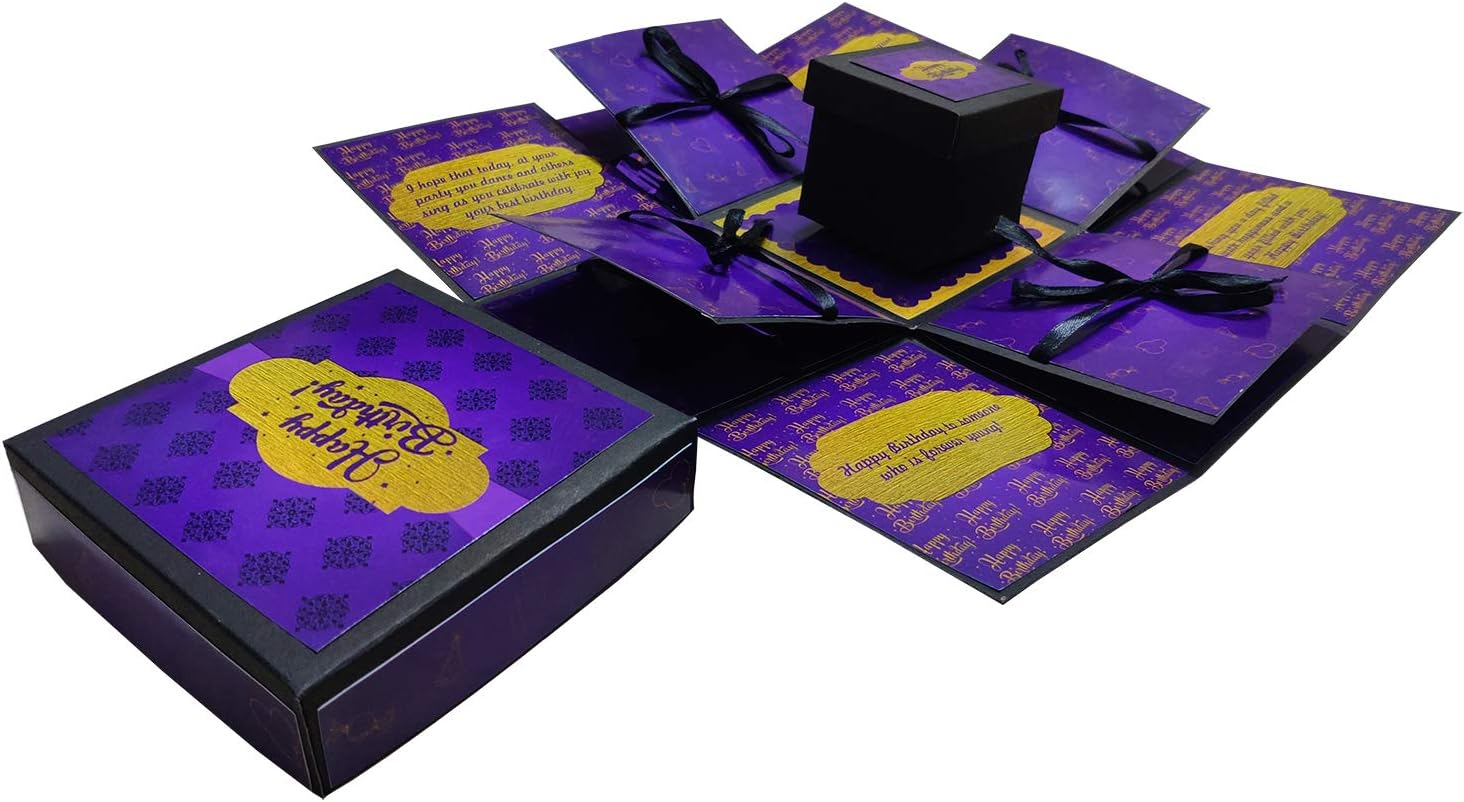 Easycraftz Purple Birthday Chocolate Explosion Box (Without Chocolates)
