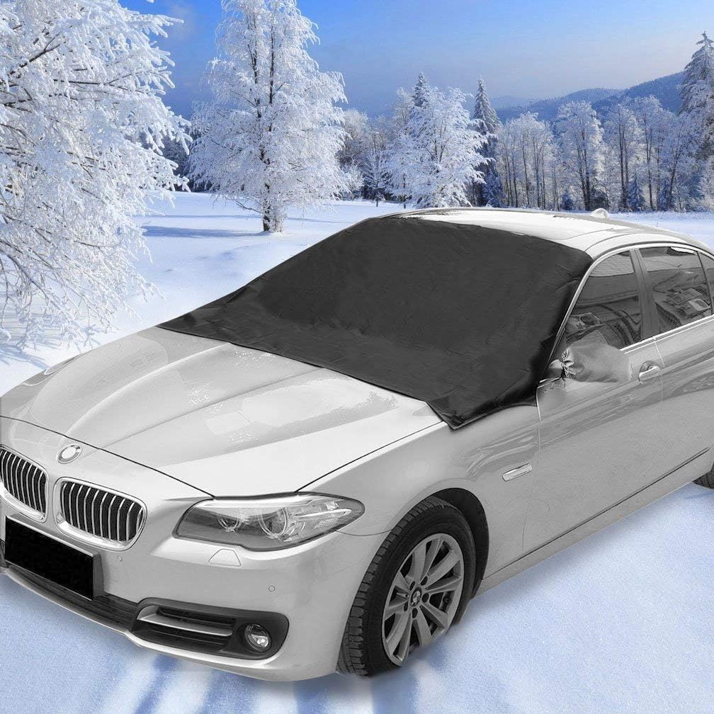 ARISHINE Windshield Snow Cover, Magnetic Edges SUV Car Snow Cover Snow Ice Frost Auto Cover, No More Scraping - Door Flaps Windproof Fit for Cars Trucks Vans and SUVs, 70"x 57"