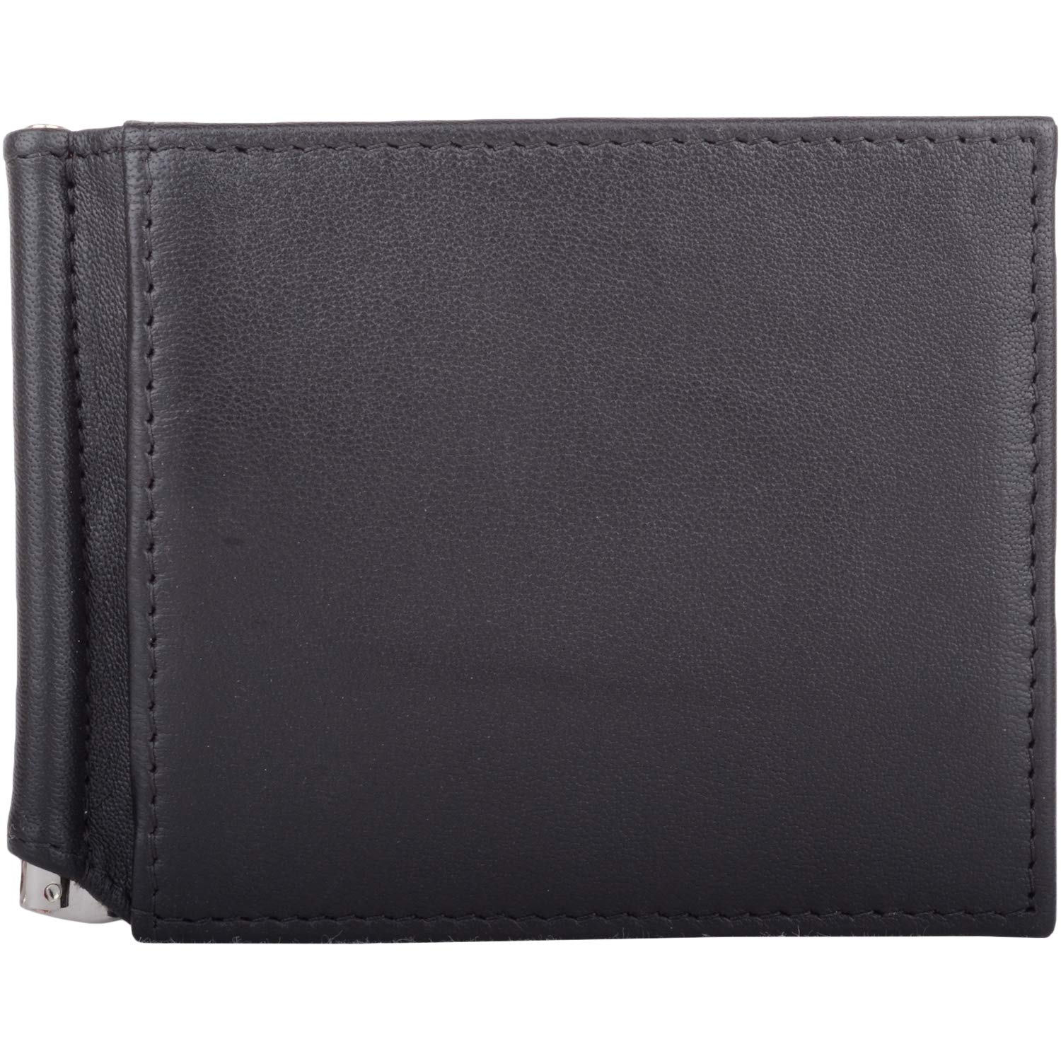 Mens Soft Leather Slimline Traditional RFID Protected Money/Credit Card Wallet - Black