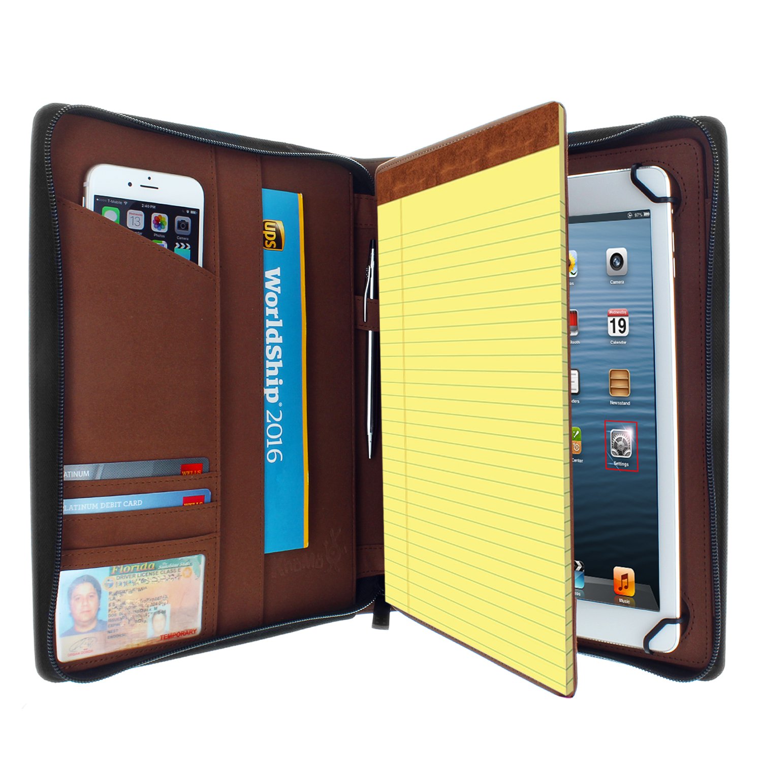 Universal Tablet Pad folio Zippered Case for 8.5'' up to 11'' tablets