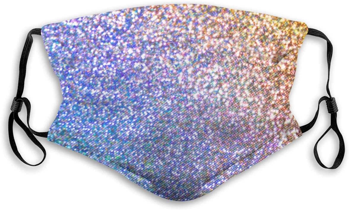 Adult Bling Bling Gold Glitter S Graphic Print Outdoor Face Dust Cover with Filter