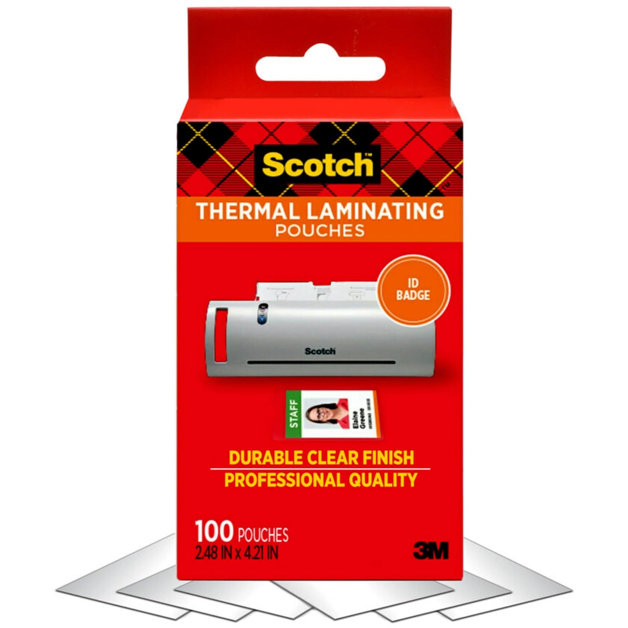 Scotch Thermal Laminating Pouches, 2.32 x 3.70-Inches, Business Card Size, 100-Pack (TP5851-100)