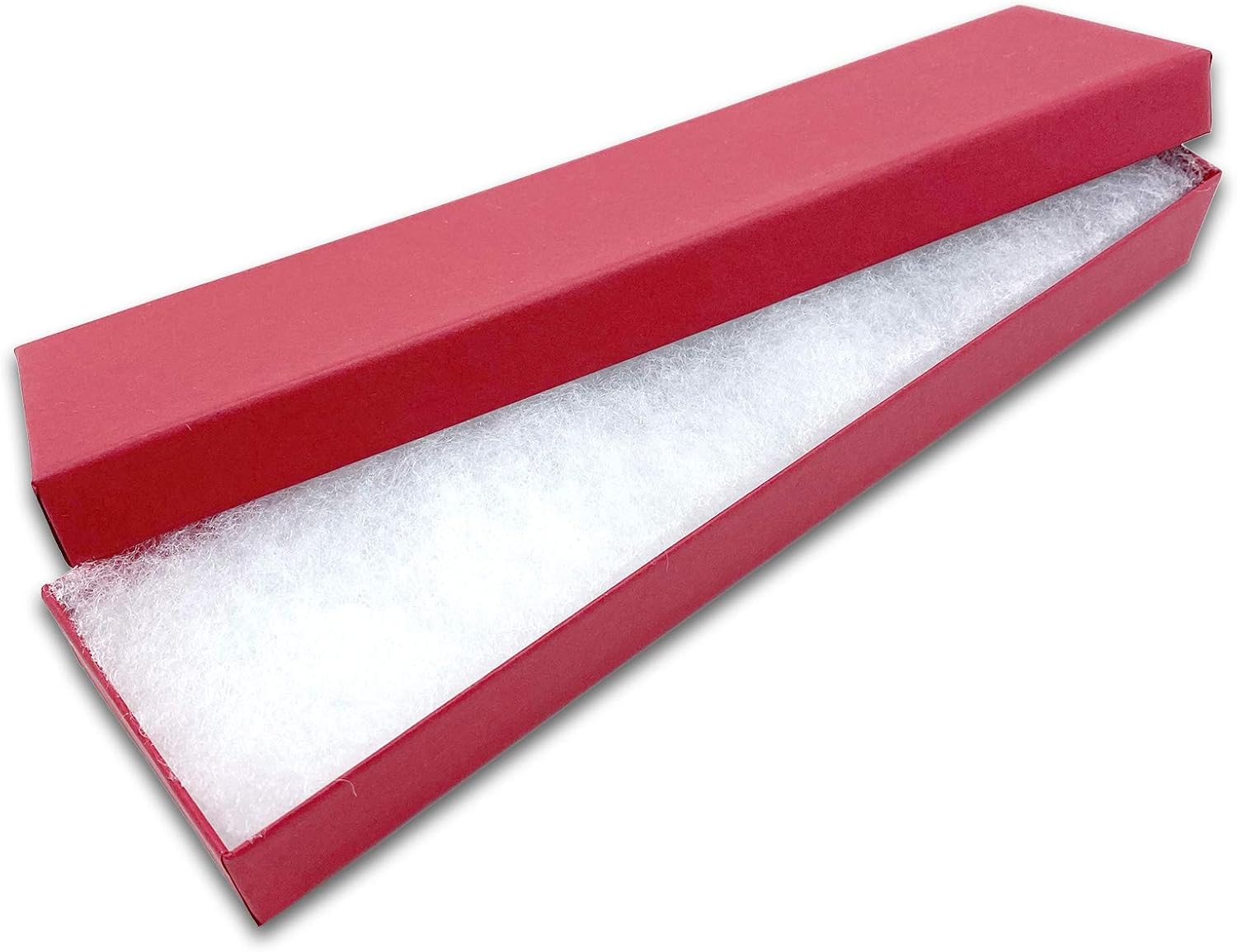 TheDisplayGuys 100-Pack #82 Cotton Filled Cardboard Paper Jewelry Box Gift Case - Matte Red (8 1/16" x 2 1/4" x 1 3/8"): Health & Personal Care