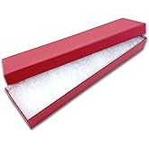 TheDisplayGuys - 25-Pack #82 Cotton Filled Cardboard Paper Jewelry Boxes Gift Case - Matte Red (8.0" x 2.0" x 1.0") - for Shipping or Storage