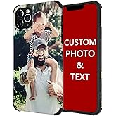 Personalized Custom Phone Case for iPhone 18 17 16 15 14 13 12 11 Pro Max XR Xs x 8 7 6 Plus,Artificial Leather+TPU Material,Four-Corner airbag is Anti-Drop,Shock-Resistant Protective