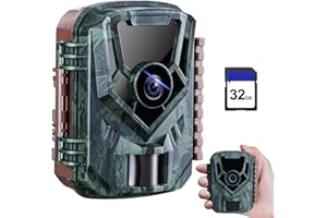 KJK Trail Camera, 36MP 2.7K Mini Game Camera with Night Vision Motion Activated Waterproof, 130°Wide-Angle Wildlife Camera 0.1s Trigger Time 3-Shot Burst, 2.0” HD TFT Screen Hunting Gifts for Men