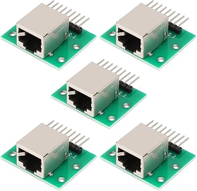 PENGLIN 5PCS RJ45 Horizontal Socket Connector Breakout Board Pin Headers