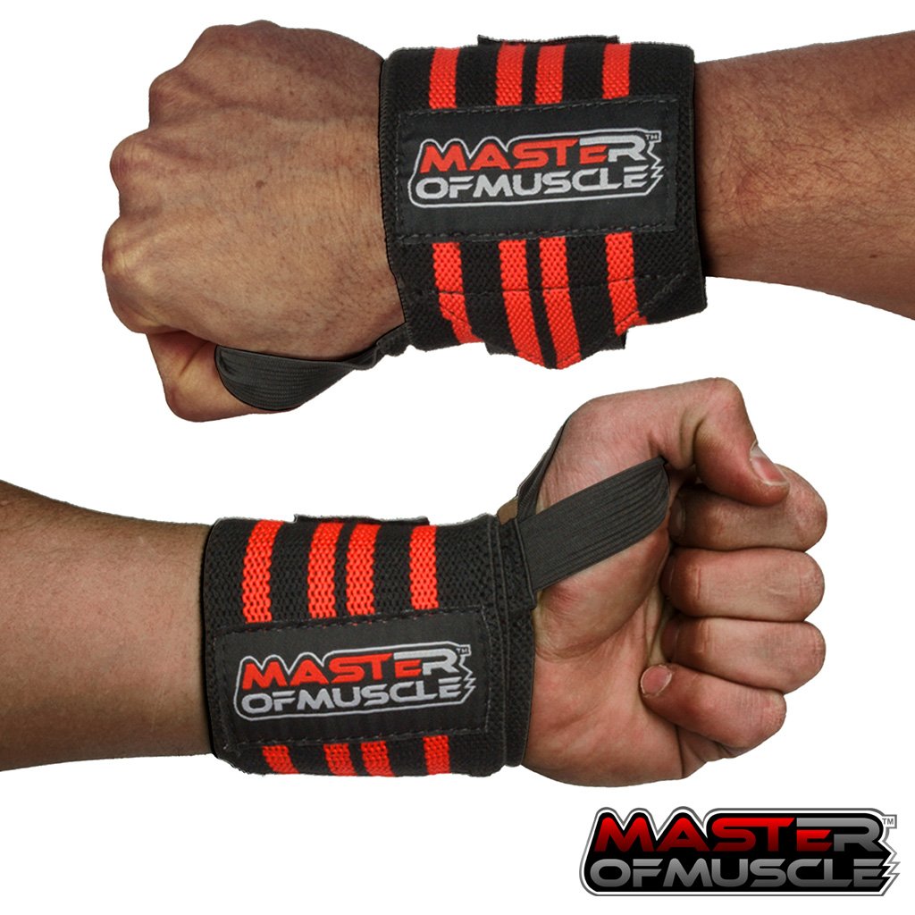Wrist Wraps - Straps Your Wrists So You Can Smash Your Lifting Workout - Elastic Wrist Support For Weightlifting, BodyBuilding, Bench Press, Gym and More - For Women and Men - BONUS Powerlifting Guide