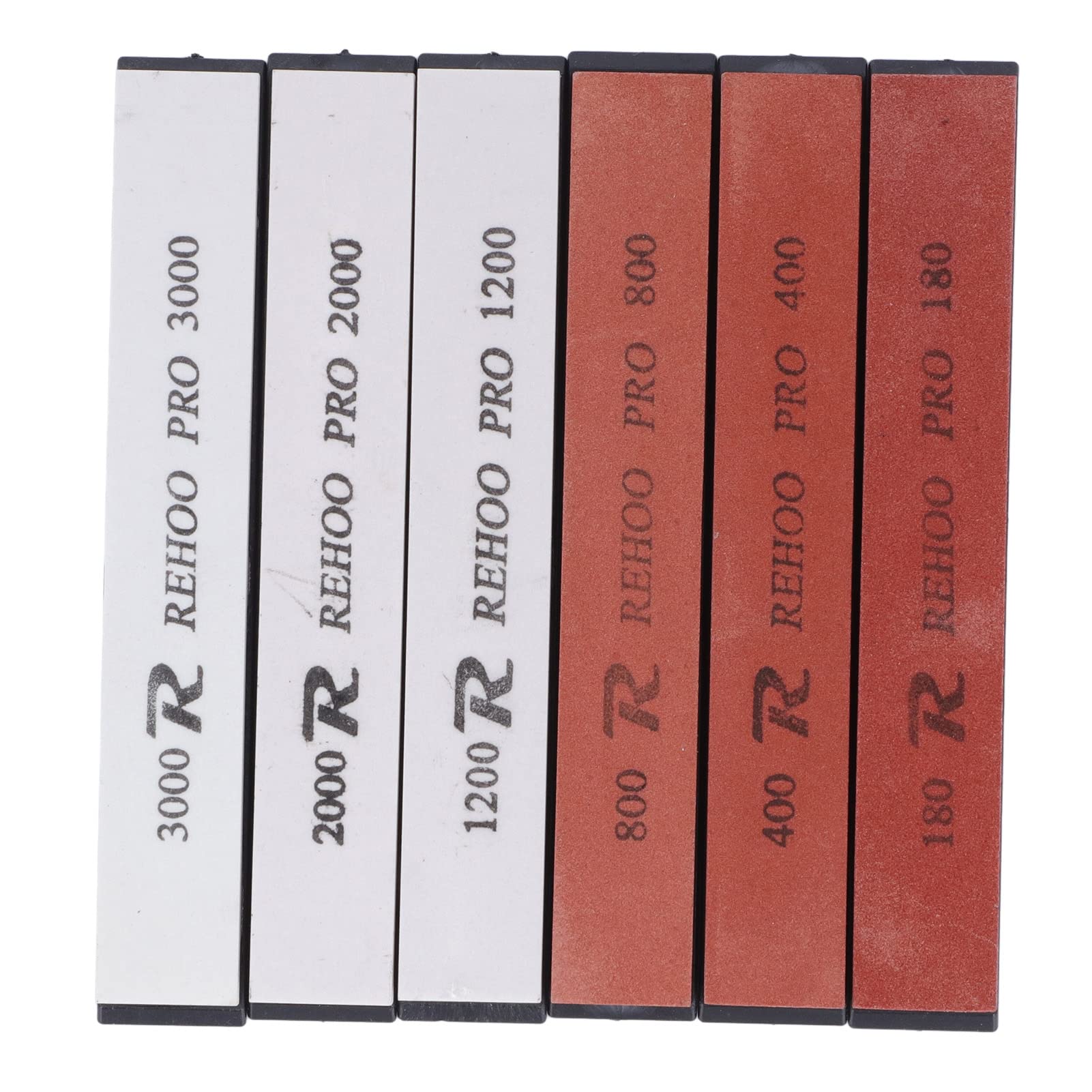 Knife Sharpening Stone Set, 6PCS Sharpening Stone Fixed Angle Whetstone Knife Sharpener 80 Grit 400 Grit 800 Grit 1200 Grit 2000 Grit 3000 Grit Knife Sharpeners Tool for Kitchen Hunting