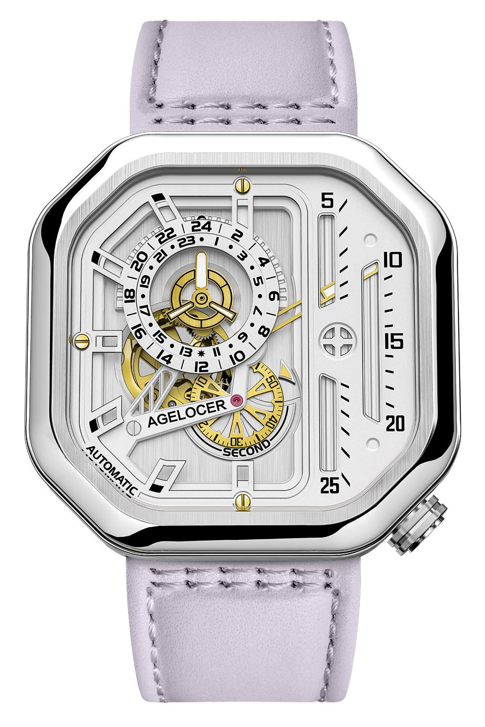 Women's Top Brand Automatic Mechanical Fashion Punk Square Luminous Analog Luxury Watch