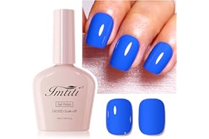 Imtiti Blue Gel Nail Polish, 1Pcs Electric Blue Gel Polish Soak Off UV LED Gel Polish, Long Lasting, Nail Art Manicure Salon DIY at Home for Autumn and Winter (0.34 Fl Oz-1911)