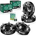 YHTAUTO 5x4.75 Hub Centric Wheel Spacers 1.5 Inch Compatible with Chevrolet, GMC, Buick, Cadillac, Pontiac Models, Camaro, Jimmy Tire Spacers w/ M12x1.5 70.5mm Hub Bore 5 Lug 4PCS Black Wheel Adapter