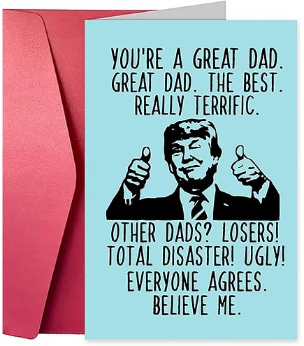 Lustige Donald Trump Geburtstagskarte - 'Best Birthday Ever' Sprüche, 12,7x17,8 Cm, Blanko Innen, Inkl. Umschlag