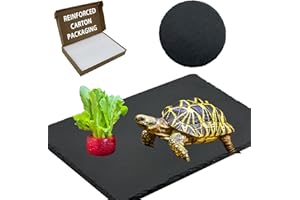INOSCIND 2 Pack Reptile Basking Platform 11.8 × 6" + 4", Reptile Slate, Basking Rock, Slate Tiles Rocks for Reptiles,Terrarium Bowls for Bearded Dragon Tortoise Turtle Ball Python Snake Lizard Gecko