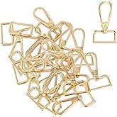 20PCS Stainless Steel 1 Inch D Ring Lobster Claw Clasp with Swivel Hook Keychain Clip,Key Chain Hooks for Handbag Hardware and Bag Making,Jewelry Findings, Keyrings,Purse Accessories (Gold)