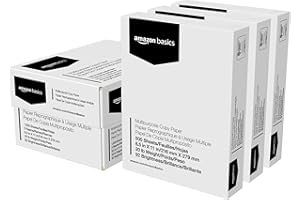 Amazon Basics Multipurpose Copy Printer Paper, 20 lb, 8.5 x 11 Inches, 3 Reams (1,500 Sheets), 92 Bright, White