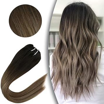 Amazon Com Vesunny 16 Remy Clip In Hair Extensions Balayage