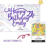 Cakeshop Personalised Happy Birthday Glitter Cake Topper Blue Name & Age view 2