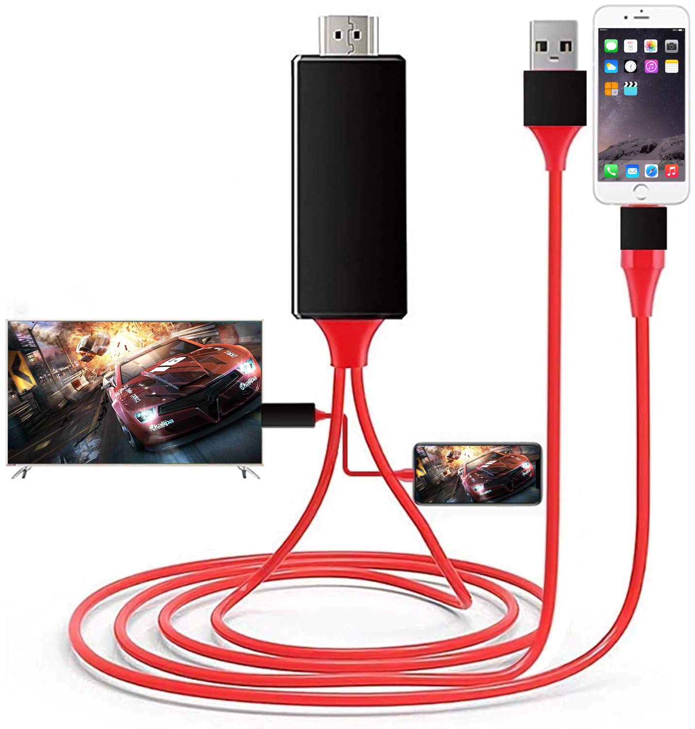 Lightning Cable Hdmi Cable Adapter For Iphone To Tv Apple