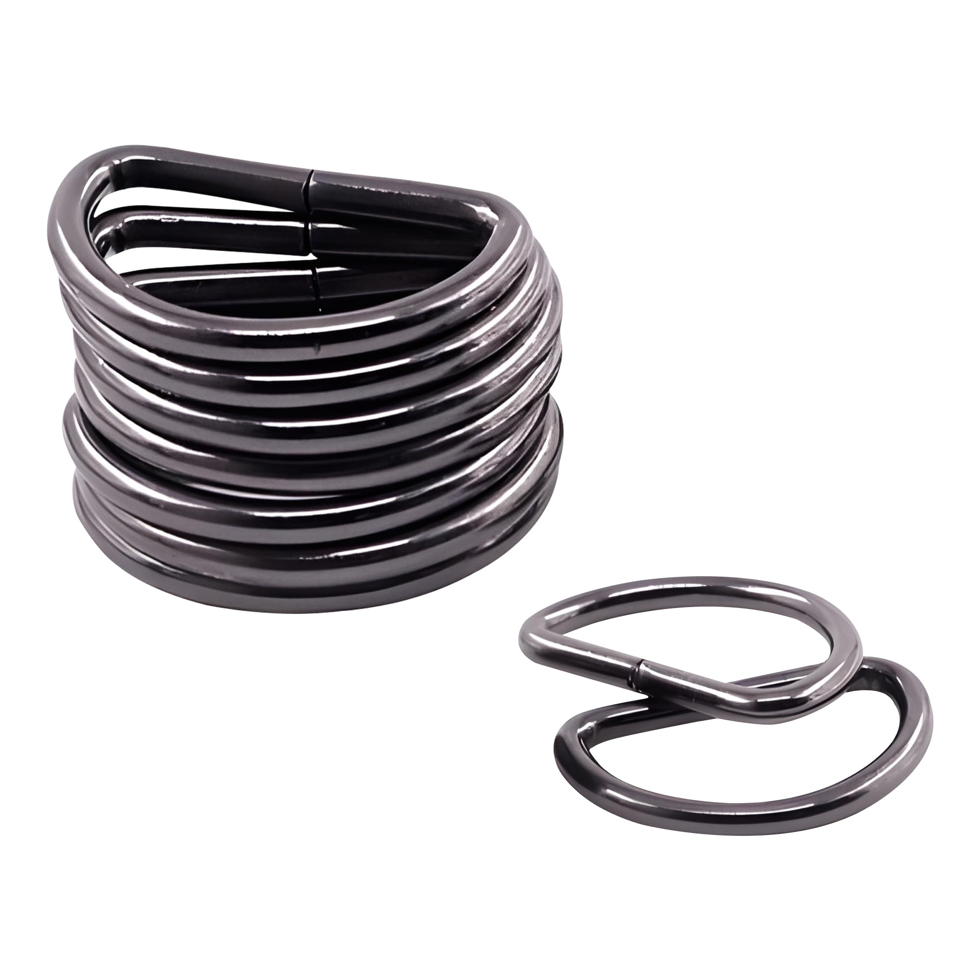 Trimming Shop Pack of 10 D Ring Heavy Duty Non Welded Metal D Ring Buckles Clips for Hardware Bags, Dog Collars, Webbing Straps, Belt, Backpack, Craft Projects, DIY Accessories, Gunmetal, 25mm