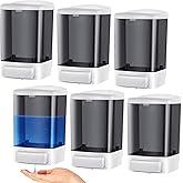 Hushee 6 Pcs Plastic Wall Mounted Soap Dispenser Commercial Manual Soap Dispenser Containers for Kitchen Shower Hotel