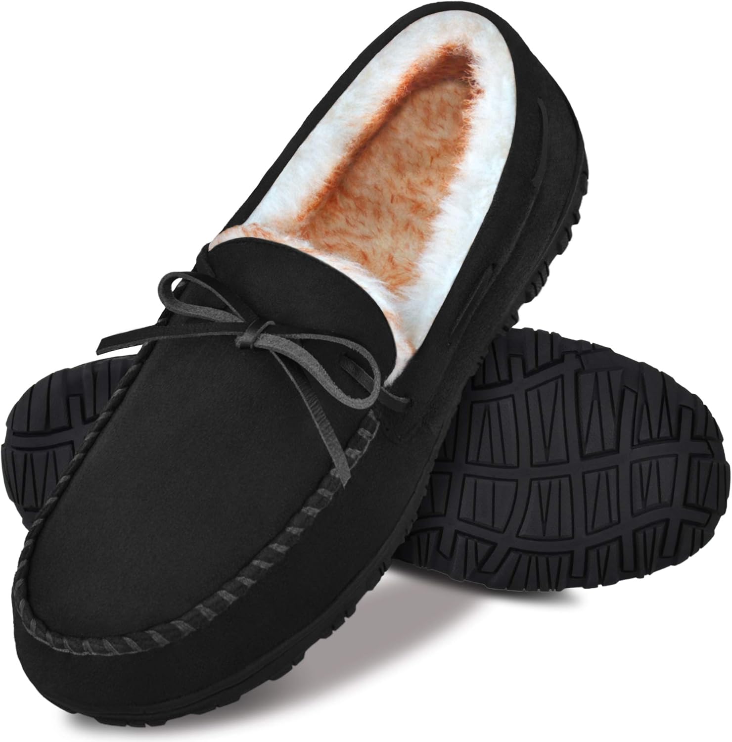 mens wide fit moccasin slippers