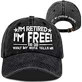 Ghazni Embroidered Retired Hat for Retirement Gifts for Woman Men - Adjustable Breathable Cotton Baseball Cap
