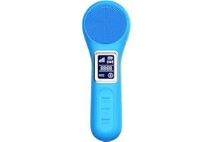 UMICKOO Silicone Face Scrubber Exfoliator, Rechargeable Facial Cleansing Brush with LCD Screen for Men & Women, Sonic Face Brush for Cleaning and Deep Cleansing and Exfoliating